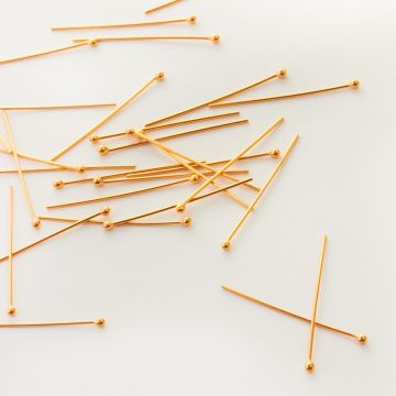 Srebrne szpilki z główką AG925 pozłacane 30x0,7mm