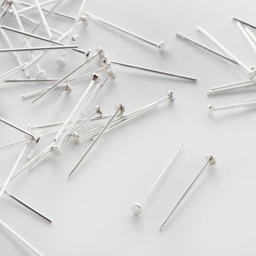 Srebrne szpilki z płaską główką AG925 20x0,7mm