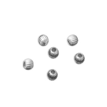 Kulki srebrne pasiaki AG925 4mm