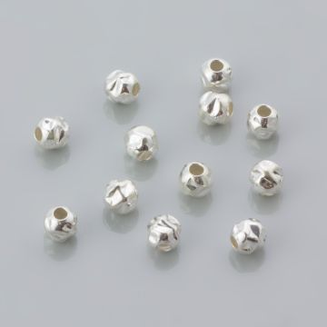 Kulki srebrne młotkowane AG925 4mm