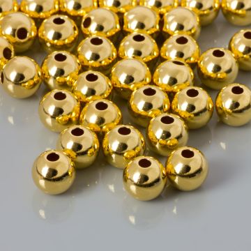 Srebrne kulki gładkie AG925 pozłacane 8mm