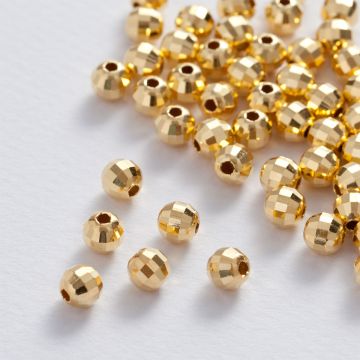 Srebrne kulki disco AG925 pozłacane 6mm