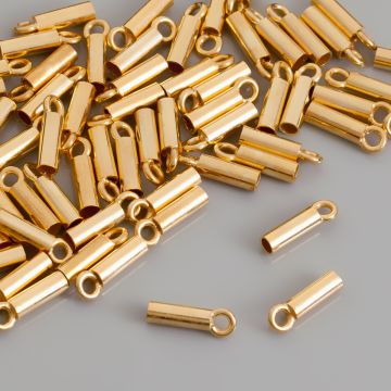 Końcówki do rzemieni i linek AG925  pozłacane 2mm