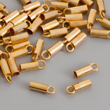 Końcówki do rzemieni i linek AG925  pozłacane 3mm