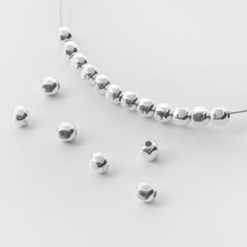 Srebrne przekładki kulki sześciokątne AG925 4,5mm