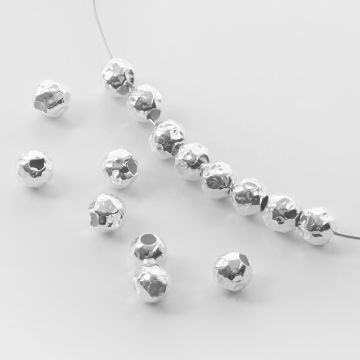 Srebrne przekładki kulki młotkowane AG925 5mm