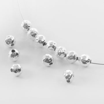Srebrne przekładki kulki młotkowane AG925 6mm