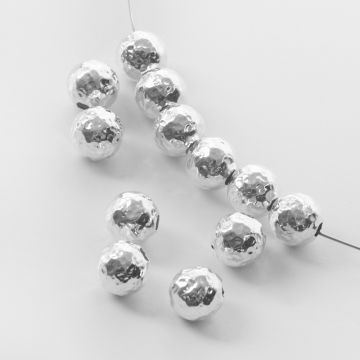 Srebrne przekładki kulki młotkowane AG925 8mm