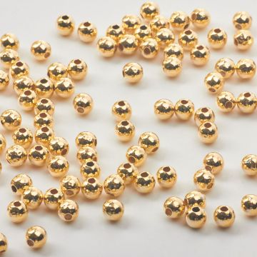 Srebrne kulki młotkowane AG925 pozłacane 3,5mm