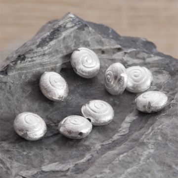 Srebrne ślimaki satynowe AG925 8mm