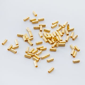 Srebrna rurka satynowa prosta AG925 pozłacana 2x5mm