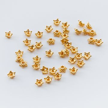 Srebrna czapeczka gwiazdka AG925 pozłacana 4mm