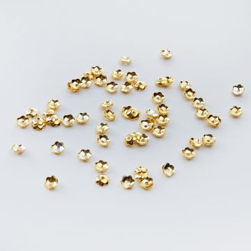 Srebrna czapeczka kwiatek gładki AG925 pozłacana 4mm