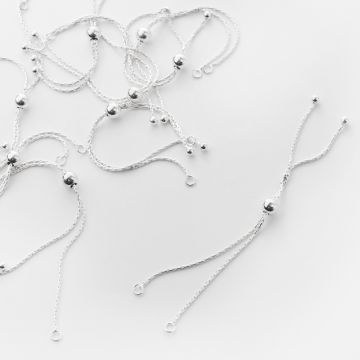 Srebrna baza bransoletki ze stoperem AG925 19cm