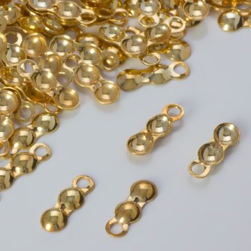 Srebrne łapaczki końcówki do korali jabłuszka AG925 pozłacane 4mm