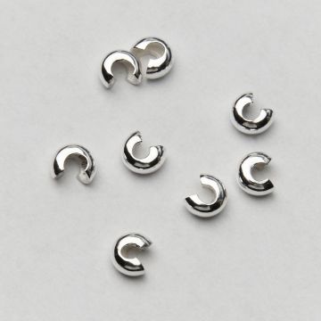 Srebrne crimpcover zaciski do linek i sznurków AG925 4mm