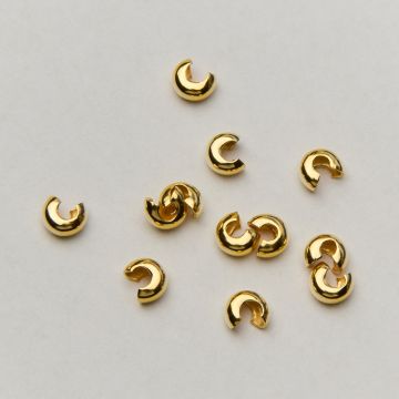 Srebrne crimpcover zaciski do linek i sznurków AG925 pozłacane 4mm