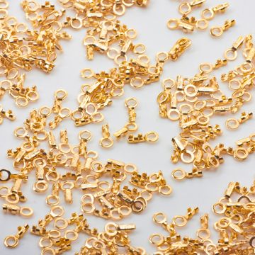 Srebrne końcówki zaciskowe do linek AG925 pozłacana 0,5mm