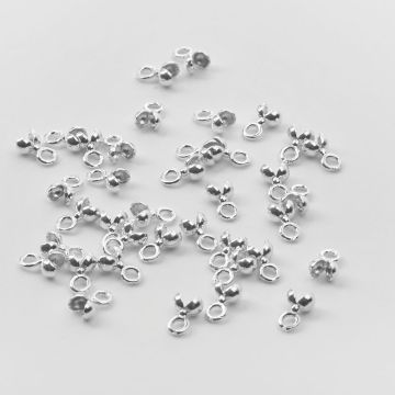 Srebrna końcówka łapaczka okrągła średnia AG925 3mm