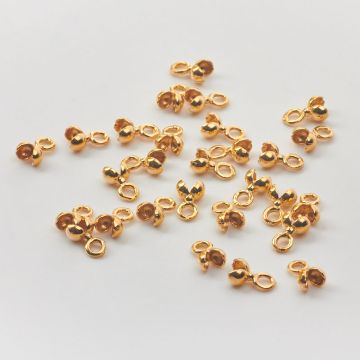 Srebrna końcówka łapaczka okrągła średnia AG925 pozłacana 3mm