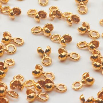 Srebrna końcówka łapaczka okrągła duża AG925 pozłacana 4mm