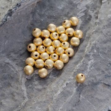 Srebrne satynowe kulki AG925 pozłacane 5.5mm