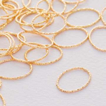 Srebrny łącznik  owal diamentowy AG925 złocony 17x11mm