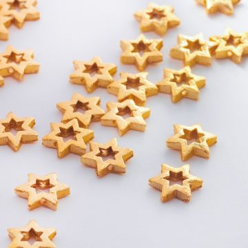 Srebrny koralik gwiazda wycięta AG925 pozłacana 10mm