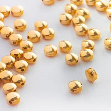 Srebrny koralik dysk gładki AG925 pozłacany 5mm