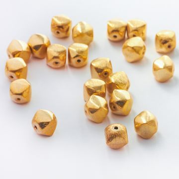 Srebrna kostka ścięta AG925 pozłacana 6mm