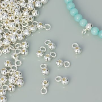 Krawatka srebrna z kulką AG925 4mm