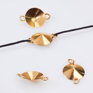 Srebrny łącznik baza do rivoli AG925 pozłacany 12mm