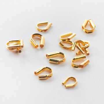 Srebrne końcówki do linek i nici skobelki AG925 pozłacane 6x5mm