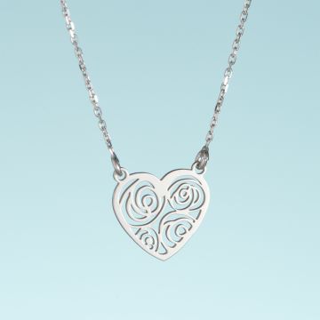 Srebrny rodowany naszyjnik origami Kokoro AG925 44cm