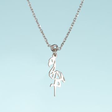 Srebrny rodowany naszyjnik origami Furamingo AG925 44cm