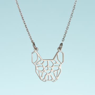 Srebrny rodowany naszyjnik origami Inu AG925 44cm