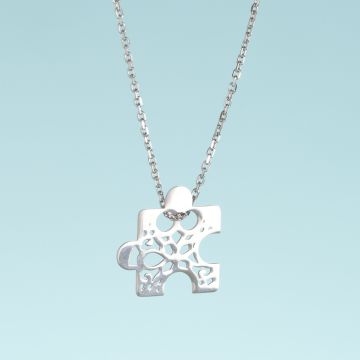 Srebrny rodowany naszyjnik origami Puzzle AG925 45cm Srebrny rodowany naszyjnik origami Puzzle AG925 45cm