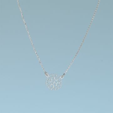 Srebrny rodowany naszyjnik ażurowy serca AG925 44-46cm Srebrny rodowany naszyjnik ażurowy serca AG925 44-46cm