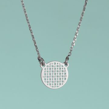 Naszyjnik rodowany z zawieszką ażurową AG925 42.5 cm