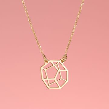 Srebrny pozłacany naszyjnik origami Kotai, AG925 44cm Srebrny pozłacany naszyjnik origami Kotai, AG925 44cm