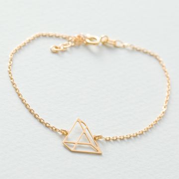 Srebrna pozłacana bransoletka origami Piramiddo AG925 20cm