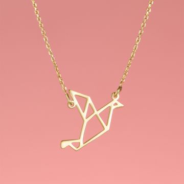 Srebrny pozłacany naszyjnik origami Hato AG925 44cm Srebrny pozłacany naszyjnik origami Hato AG925 44cm