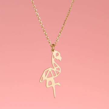 Srebrny pozłacany naszyjnik origami Furamingo AG925 44cm Srebrny pozłacany naszyjnik origami Furamingo AG925 44cm