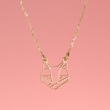 Srebrny pozłacany naszyjnik origami Koneko AG925 44cm Srebrny pozłacany naszyjnik origami Koneko AG925 44cm