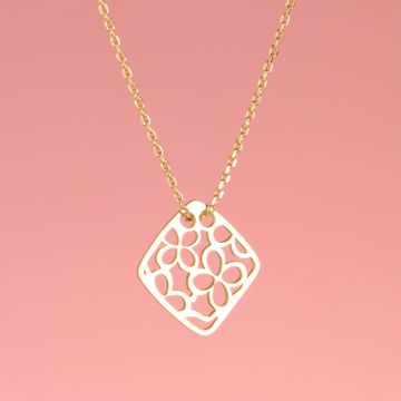 Srebrny pozłacany naszyjnik origami Hiroba ni hana AG925 44cm