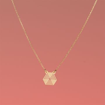 Srebrny, pozołcany naszyjnik trójkąty geometryczne AG925 44-46cm Srebrny, pozołcany naszyjnik trójkąty geometryczne AG925 44-46cm