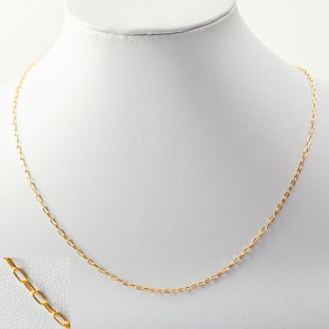 Srebrny łańcuszek forza podłużny z zapięciem AG925 pozłacany 45,5cm