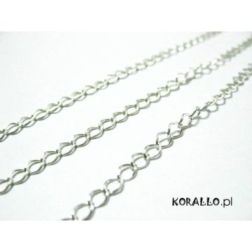 Srebrny łańcuch diamentowany AG925 3,3x4,2mm