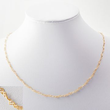 Srebrny łańcuszek serca z zapięciem AG925 pozłacany 45cm