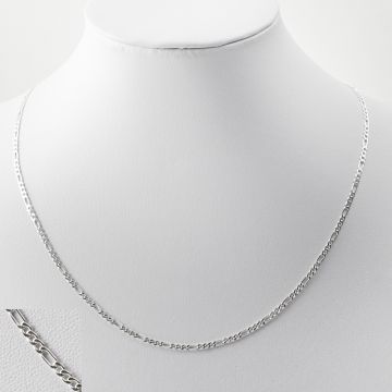 Srebrny łańcuszek figaro z zapięciem AG925 45cm